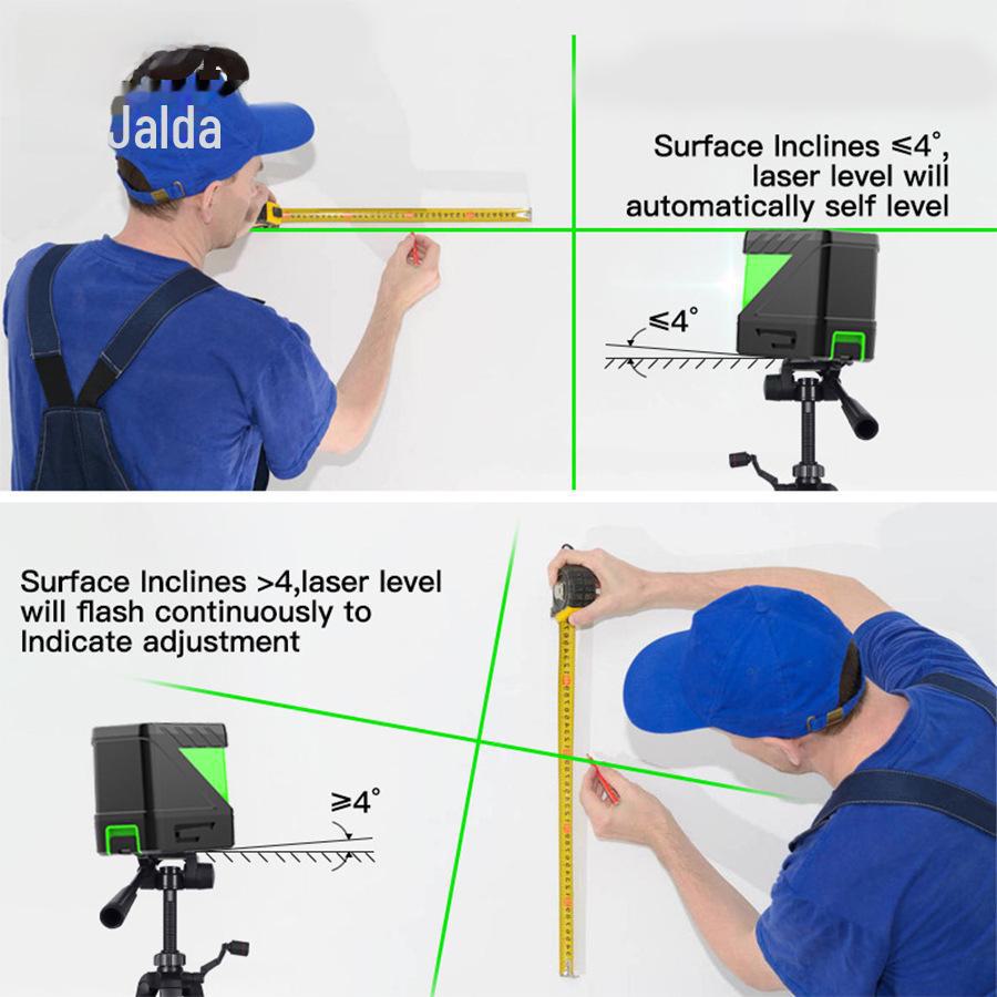 Hilda Mini 2-Line Green Laser Level: Compact, Strong Light for Precision Leveling