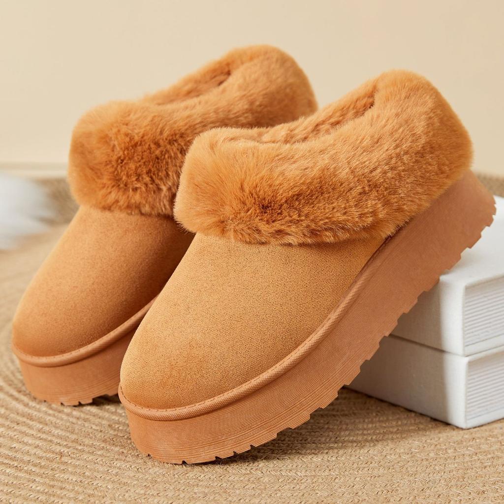 Women's New Autumn and Winter Thick Soled Snow Boots, Casual and Warm, Thick Soled Bread Shoes with Plush and Warm Cotton Shoes