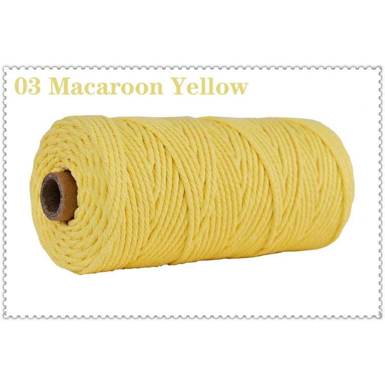 3mm 100% Cotton Cord Colorful Handmade Rope Twisted Macrame String DIY Home Wedding Decoration Supply Film Packaging 100m