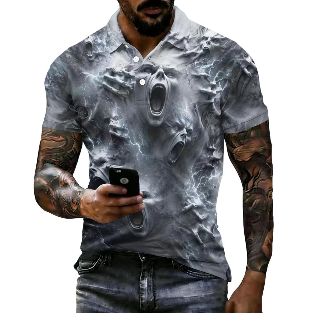 Unisex Short Sleeve Halloween Print T-Shirt for Casual Wear