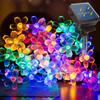 CTRIC Outdoor Solar LED String Lights 9.5M 50 LEDs 8 Lighting Modes Automatic Night Lighting Cherry Blossom Pattern Solar Fairy Tale Lamp Garden