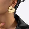 Pendientes de Tuerca Irregulares con Forma de Corazón de Estilo Coreano para Mujer - Moda Urbana Inspirada en Celebridades