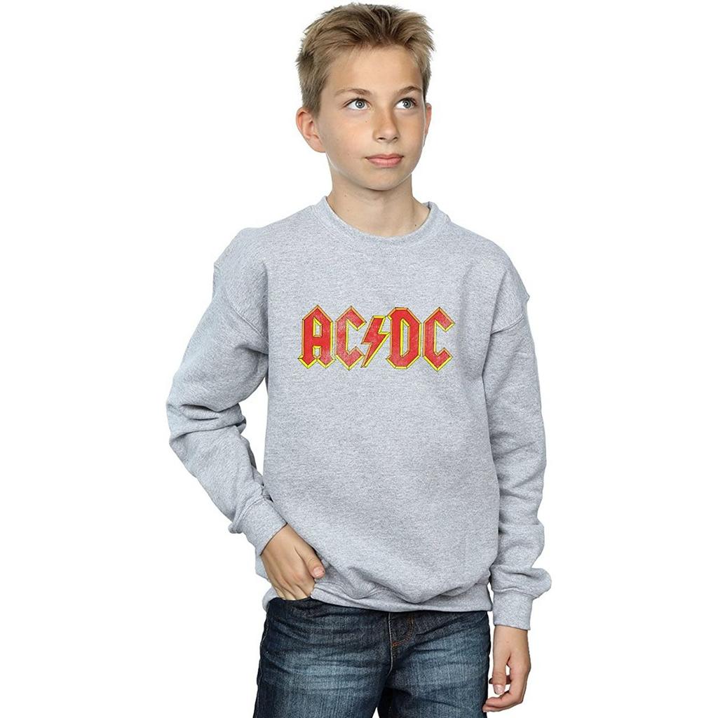AC/DC Womens/Ladies Distressed Logo Heather Sweatshirt