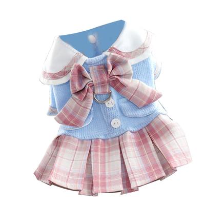JK Karomuster Hunde Kleid Welpen Rock Hündchen Party Kostüme Hündchen Kleidung für Bichon Frise Pomeranian