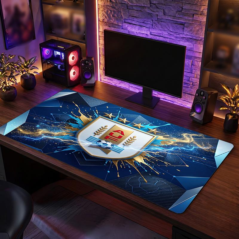 Uruguay Football Crest Mouse Pad, Extended Non Slip Rubber Desk Mat for Gaming Office Laptop Fan Gift