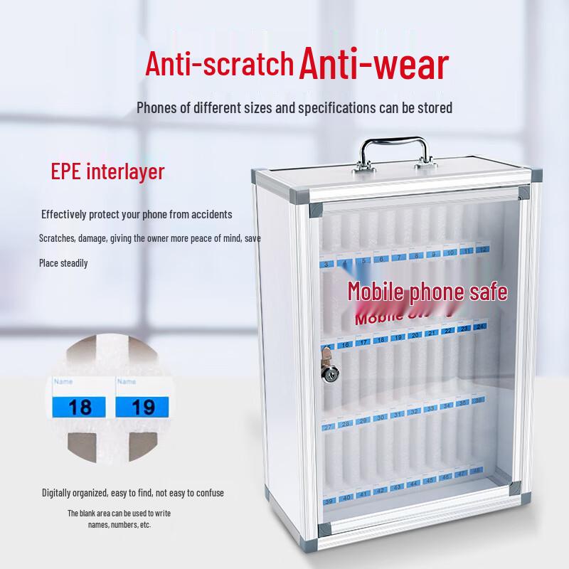Jingsheng Fengbo 12-Slot Lockable Aluminum Mobile Phone Storage Box