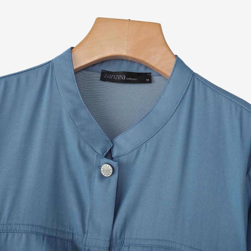 ZANZEA Women Casual Round Neck Long Sleeve Lace Crochet Splice Blouse