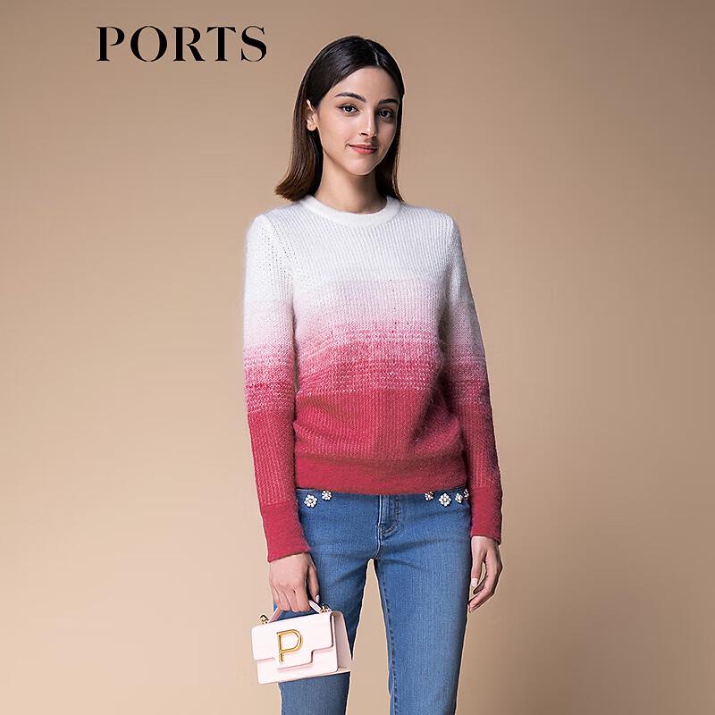 PORTS Women's Color-Block Round Neck Sweater