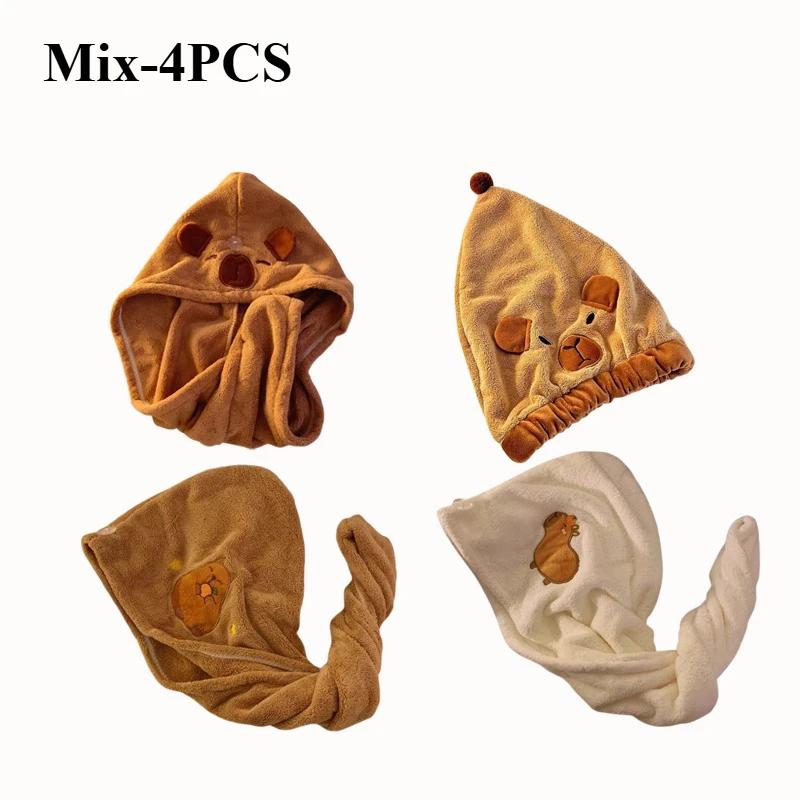 1/3/5PCS Capybara Kawaii Plush Hair Drying Hat Towel Cap Water Guinea Pig Hat Bath Hat Towel Cap Super Absorption Hair Dry Cap