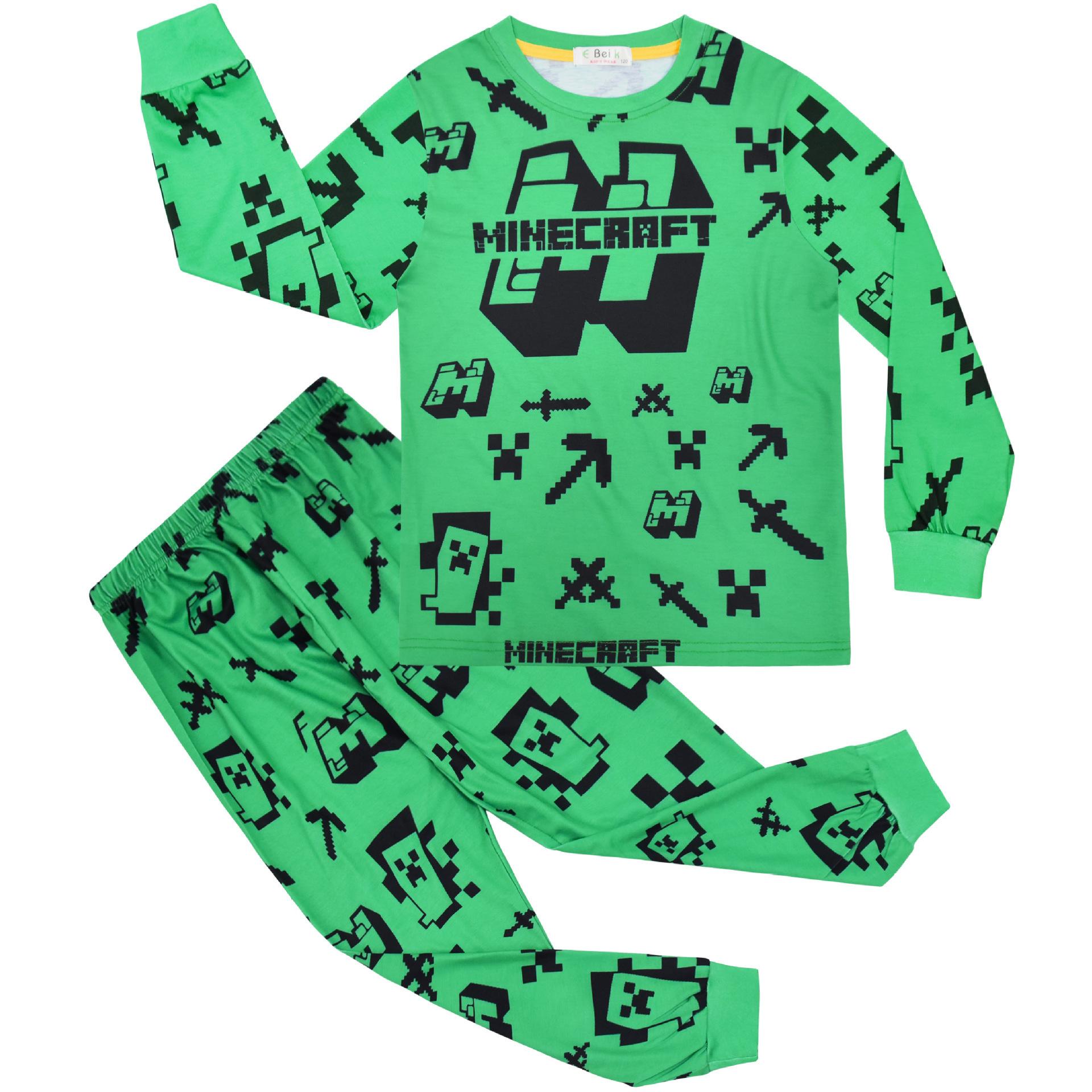 

Cartoon Digital Printing, Middle-Aged And Older Children S Loungewear Set, Two-Piece Set Of Long-Sleeved Pajamas And Pajamas. 120