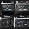 Real Carbon Fiber M Color Headlight Switch Panel Trim For BMW F30 F35 2003~18