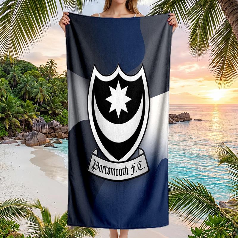 Stampa Portsmouth FC Asciugamano da Spiaggia Quick Dry Microfibra Assorbente Portatile da Viaggio Asciugamano per Nuoto
