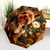 Retro Yorkshire Terrier Pattern, Automatic Folding Umbrella, Portable and Foldable Design, 8 Ribs, a Christmas or Birthday Gift.
