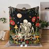 Halloween Fun Skull Dance Plush Blanket All Seasons Suitable for Sofa Bed Office Nap Blanket Cover Blanket