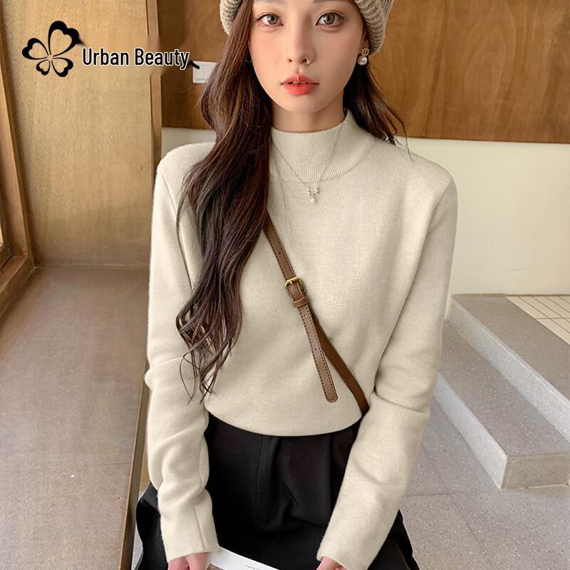 Women s Fleece-Lined Semi-High Neck Sweater L