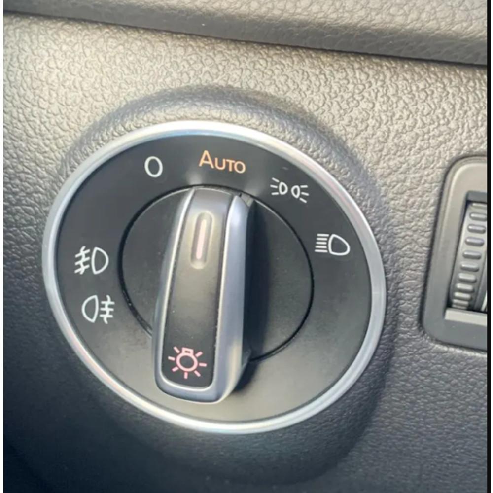Aluminum Car Interior Headlight Switch Decoration Trim Ring Sticker For Volkswagen VW Golf MK7 Tiguan MK2 T-ROC Auto Accessories