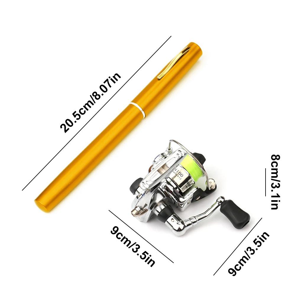 Mini Pocket Pen Fishing Rod with Reel Telescopic Fishing Pole with Reel Fishing Rod Spinning Reel Combo Kit for Outdoor Fishing
