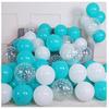 10-Inch Thickened Latex Blue & Chrome Metal Decorative Balloon Set