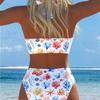 1011 nový sexy evropský a americký bikini potisk šněrovací halter plavky dámské
