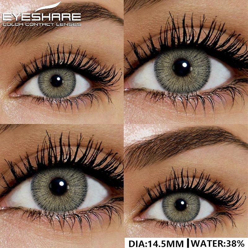 14.5mm Natural Brown Color Contact Lenses 1 Pair Soft Comfort Yearly Use Blue Eye Lenses Gray Pupils Lens Green Contact