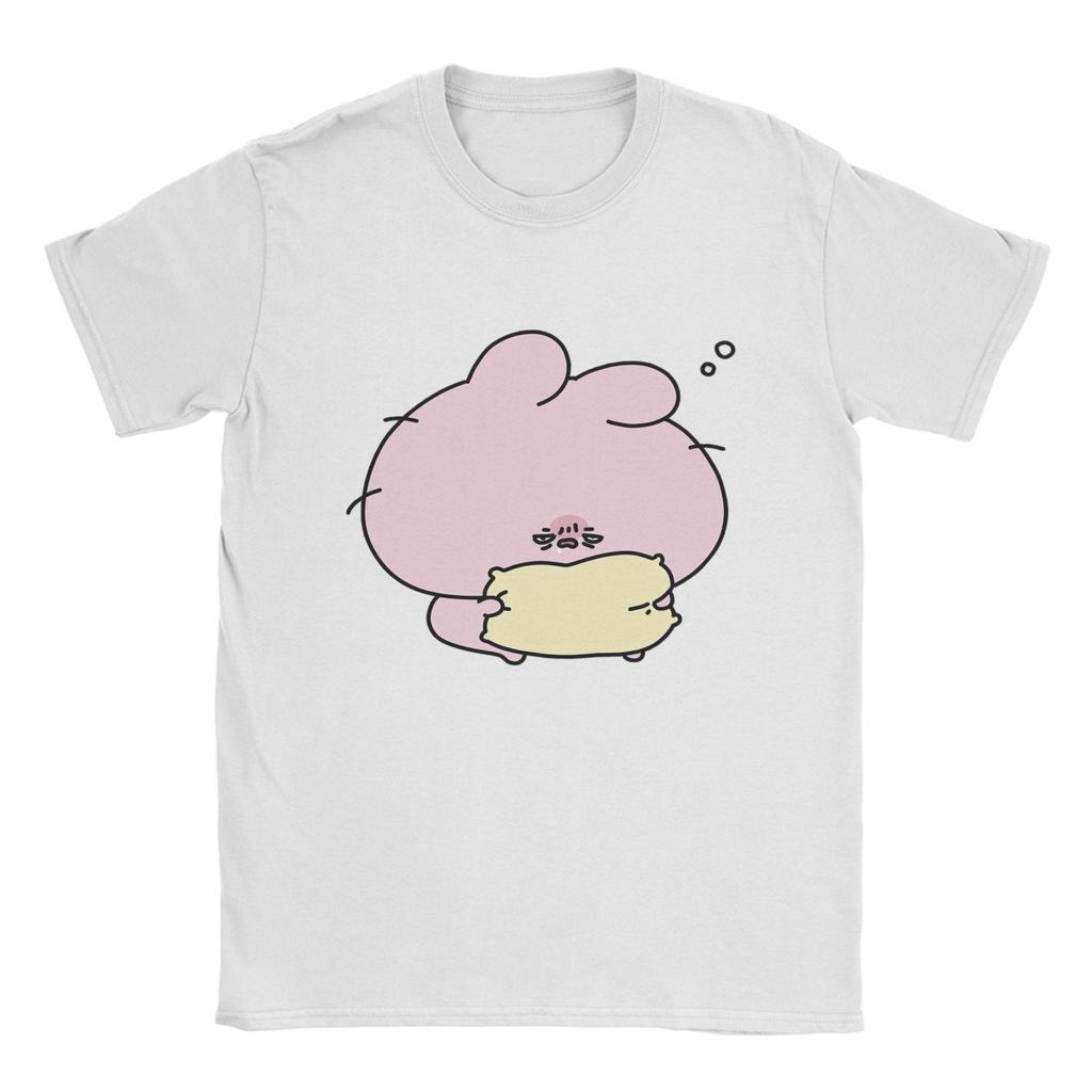 Unisex T Shirt Asamimichaan Cute Asamimi Pink Chilling With Blue T Shirts Popular Summer Tee Shirt Cotton Tops Plus Size 6xl