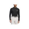 adidas Frío.Listo Jersey de Cuello Alto Sencillo Cómodo Manga Larga Camiseta Tops para Hombre Negro IW1388