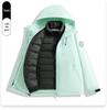 Men's and Women's Custom Outdoor Two-Piece Jacket Set: Three-in-One Shell with 90% Duck Down Lining and Print Logo.