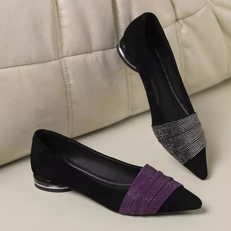 Neue 2026 Spitz zulaufende flache Büroschuhe Segelschuhe einfarbig gestrickte Slip-on-Schuhe lässige Ballerinas Schuhe Damen Loafer Zapatos De Mujer