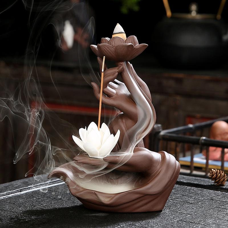 Buddha Hand Backflow Incense Burner - Creative Home Decor Ornament