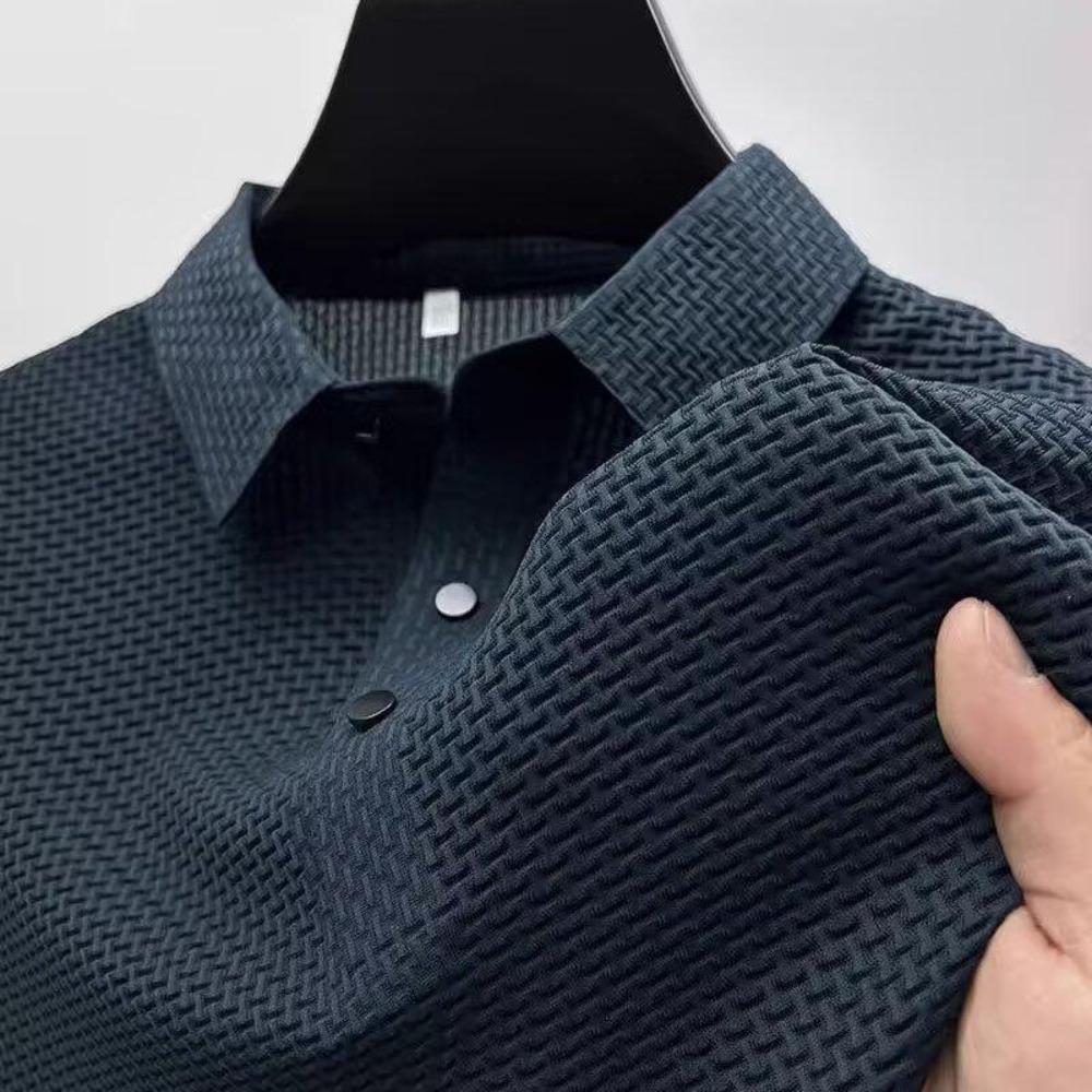 Easy Business Men's Freemason Logo Print Shirt - Short-Sleeved for Casual Work and Gatherings