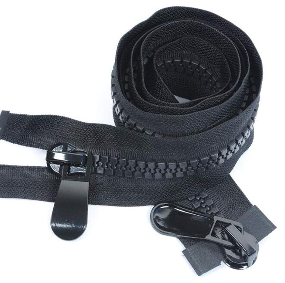 STK Zipper Double Zipper Top Stop Down Jacket Bag Repair DIY Sewing Handicraft Material Black (120CM, Set of 10)