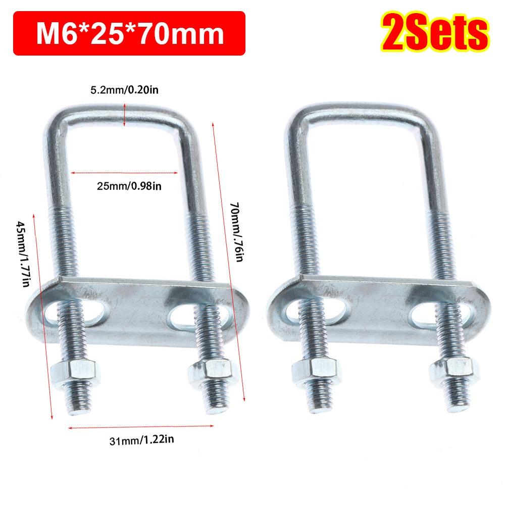 2Sets With Baffle Square Clamp Right Angle U-bolt Squa Bolt New Pipe U-clamp
