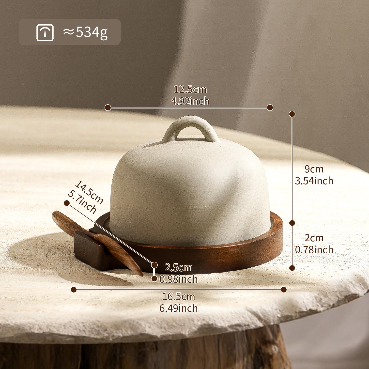 Ceramic Butter Box Wooden Butters Knife Dessert Plate Butters Dish Fruit Plate Dim Sum Dish Cheese Dish Snack Bowl Butter Plates