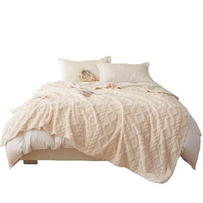 Coral Fleece Simple Blanket Nordic Style Floral Gauze Air Conditioning Quilt Soft Breathable Wrap Throw Blankets Bedspread Plaid