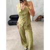 2025 Sleeveless V-neck Vest & Lace-up Straight-leg Pants Set