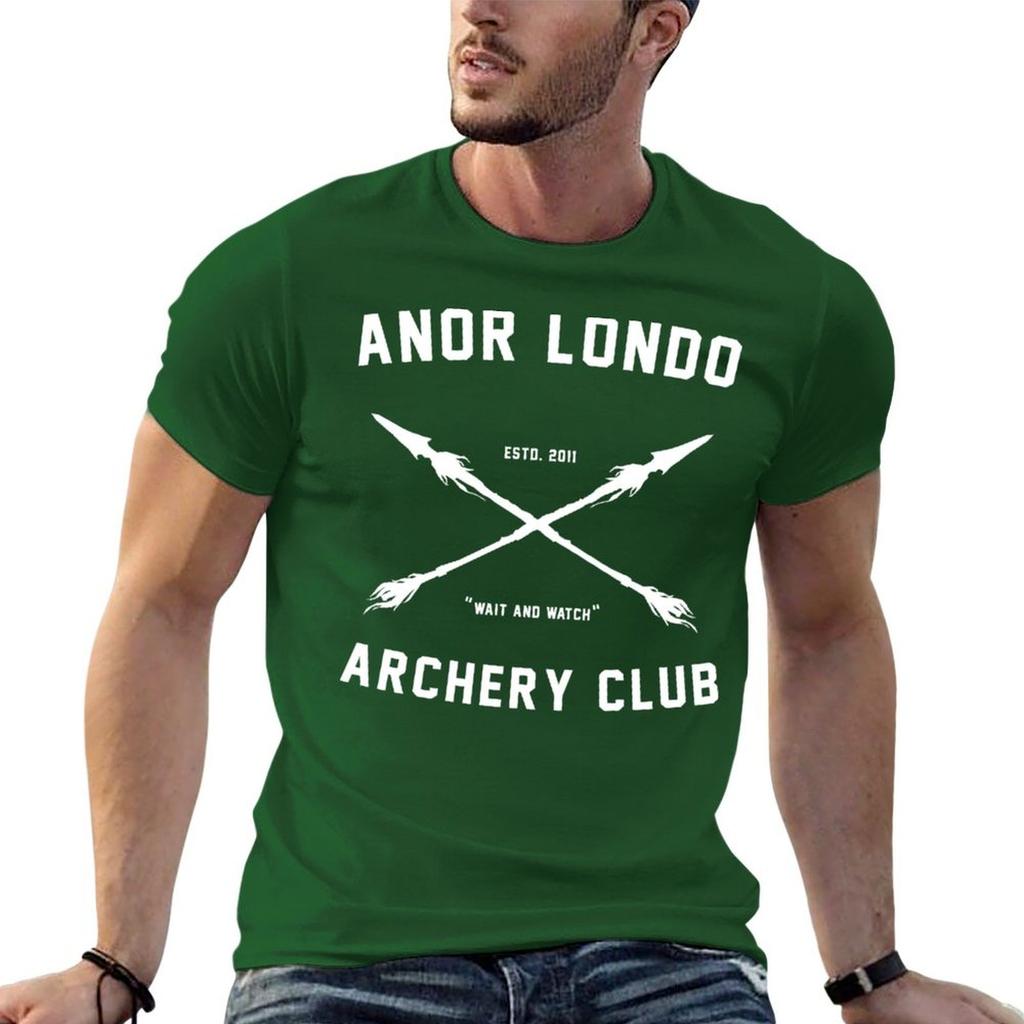 ANOR LONDO ARCHERY CLUB T-Shirt man clothes vintage plain black t shirts for men
