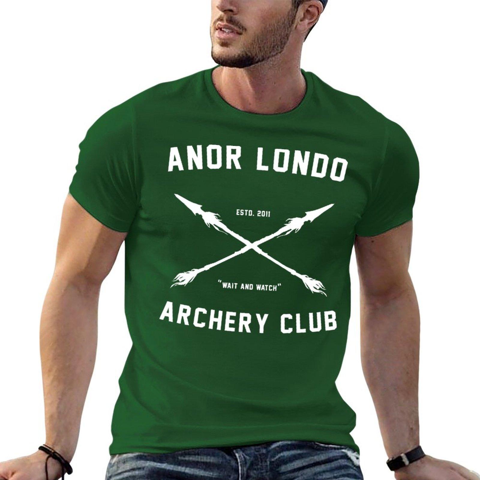 

ANOR LONDO ARCHERY CLUB T-Shirt man clothes vintage plain black t shirts for men 4XL