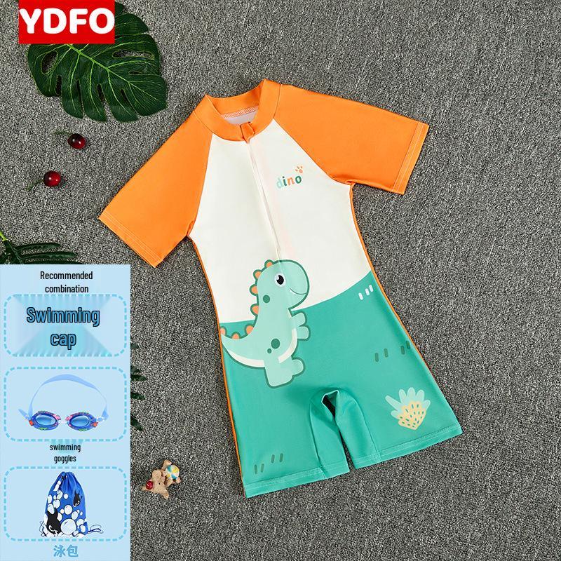 2025 New Boys' One-Piece Swimsuit: Quick-Drying, Sun Protection for Toddlers to Big Kids