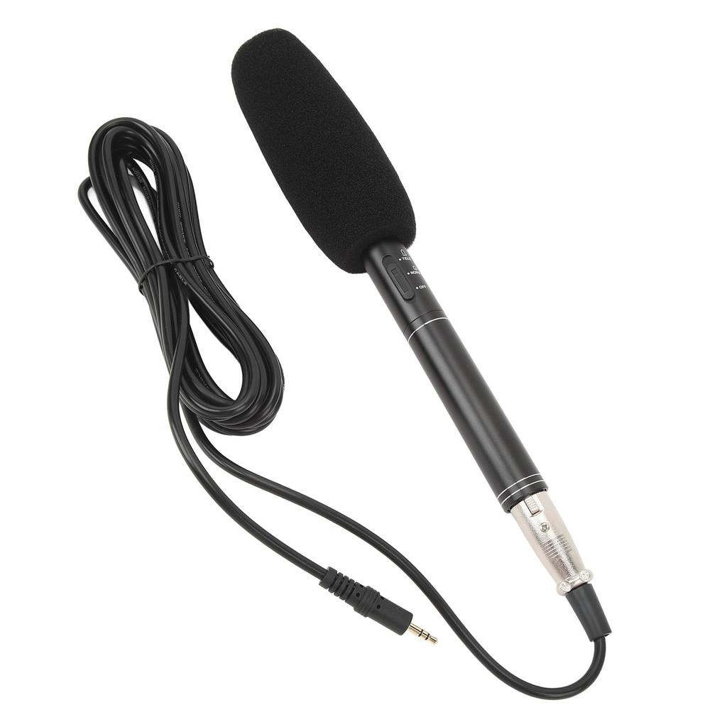 Generic XLR Shotgun Microphone for Video Recording Professional Cardioid Condenser Mini Microphone for TV News Reporters and Interviewers