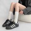 Breathable Spring/Summer American Fashion Knit Calf Socks: Versatile Solid Color, Layered or Scrunched.