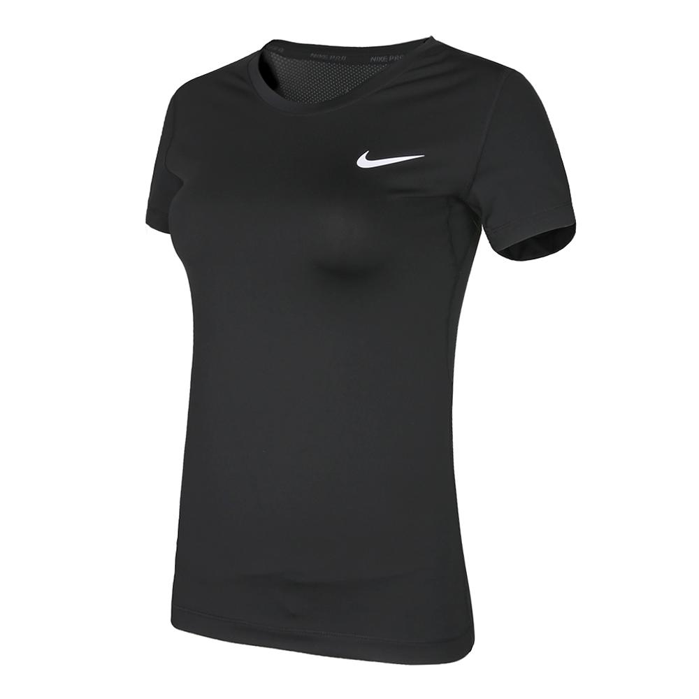 Nike Dri-Fit Pro Simple Casual Quick-Dry Round Neck Short Sleeve T-Shirt Women Tops Black 938717-010