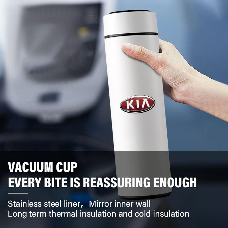 1 Stück Auto Smart Thermosflasche mit Temperaturanzeige Kaffeebecher Zubehör für KIA K5 K9 Sorento Ceed Sportage Carnival Stinger Forte Niro Cadenza