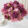 Artificial Flower Ball Chrysanthemum Rose Wedding Home Room Table Festival Decora Wreath Bridal Bouquet Outdoor Garden Diy Gifts