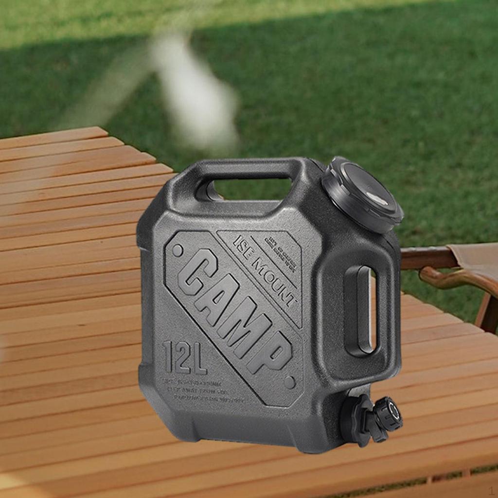 Water Container with Faucet Camping Storage Carrier Jug for Fishing RV Black