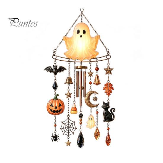 Whimsical Bat And Black Cat Decor Halloween Acrylic Wind Chime Pendant, Crystal Suncatcher Hanging Ornaments, Decorative Chimes Outdoor Window