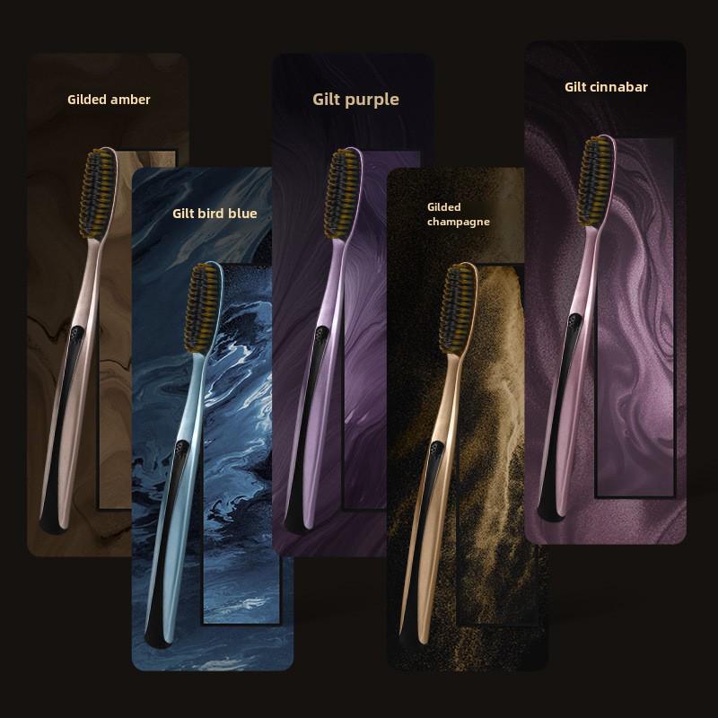 [5 Pack] U-Shaped Long Head Soft Bristle Toothbrush for Adults - Non-Slip Wide Handle