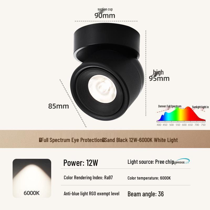 Adjustable Rotatable Surface-Mounted Downlight for Living Room, Aisle, Entrance, Bedroom - No Main Light Required