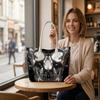 Gothic Skull Print Shoulder Tote Bag Casual Large Capacity Handbag For Daily Use