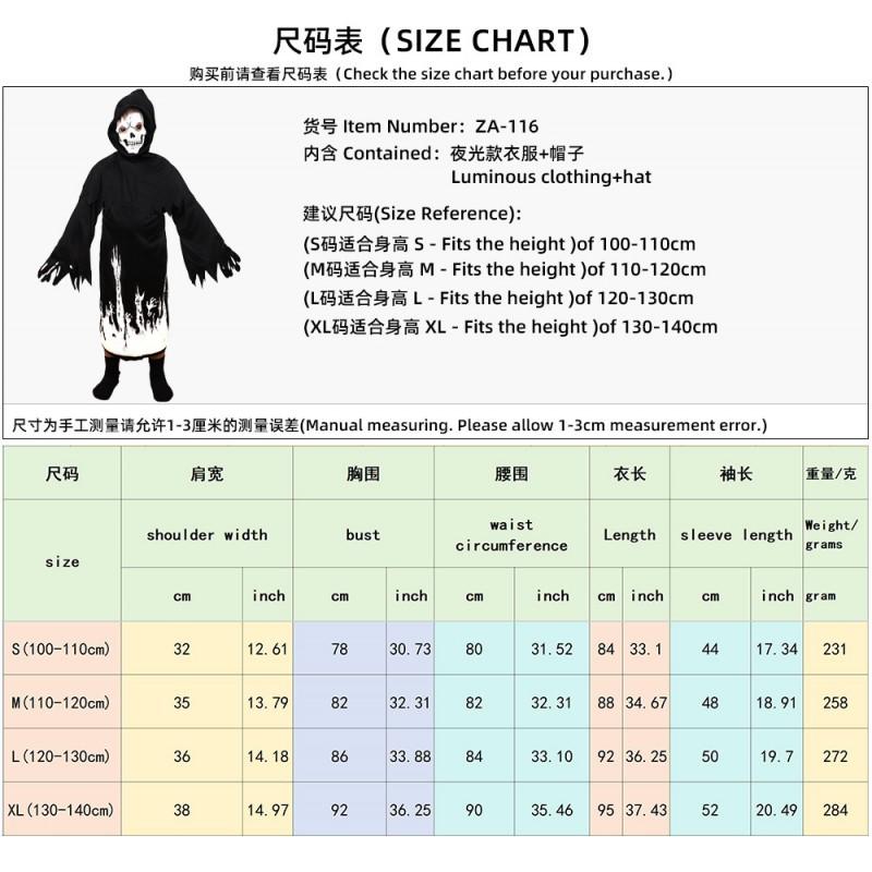 Halloween Grim Reaper Costume Set With Glow-in-the-Dark Hooded Robe Scythe Prop Cosplay Roleplay