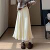 2025 Autumn/Winter High-Waisted Knit Pleated A-Line Skirt: Korean Style, Versatile, Casual, and Elegant.